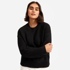 Everlane The Link-Stitch Crewneck Sweater | Black